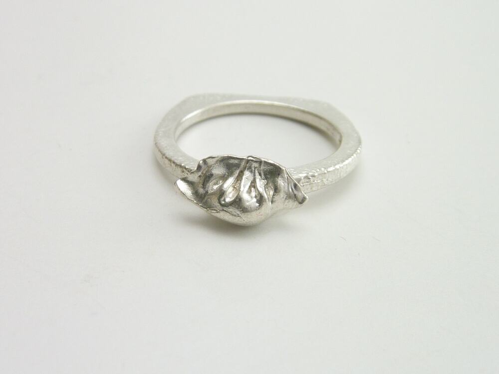 Handcrafted 950 Fine Silver Mini Dumpling Ring Cute Food Jewelry Gift size 7